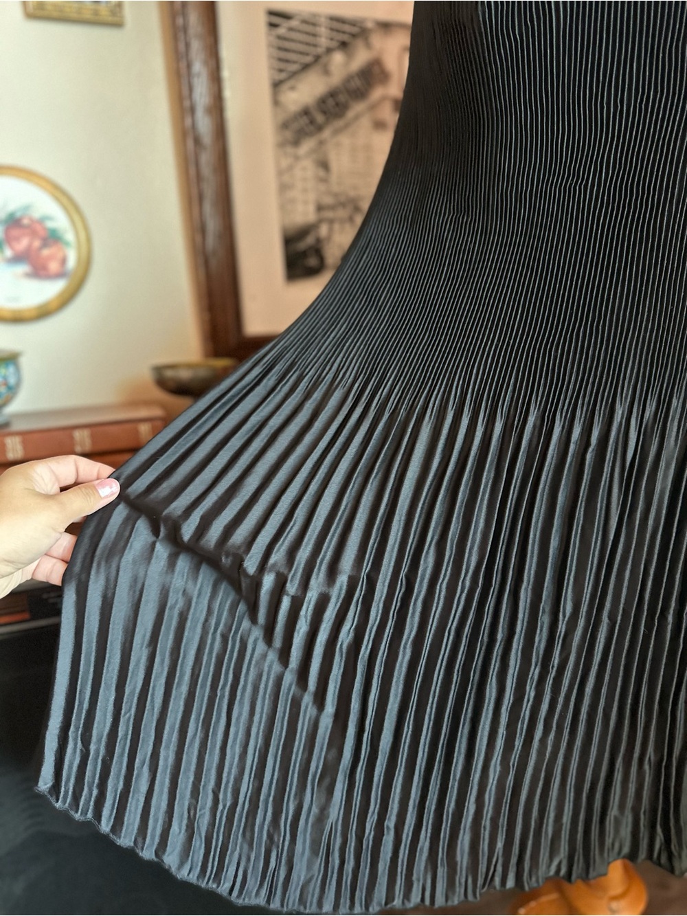 Abercrombie + Fitch Strapless Pleated Midi Dress in Black - Picture 3 of 9